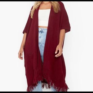 Plus Size - Cape Cardigan - Long